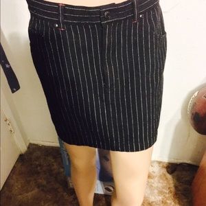 Women's size 10 black with white pin strip skirt